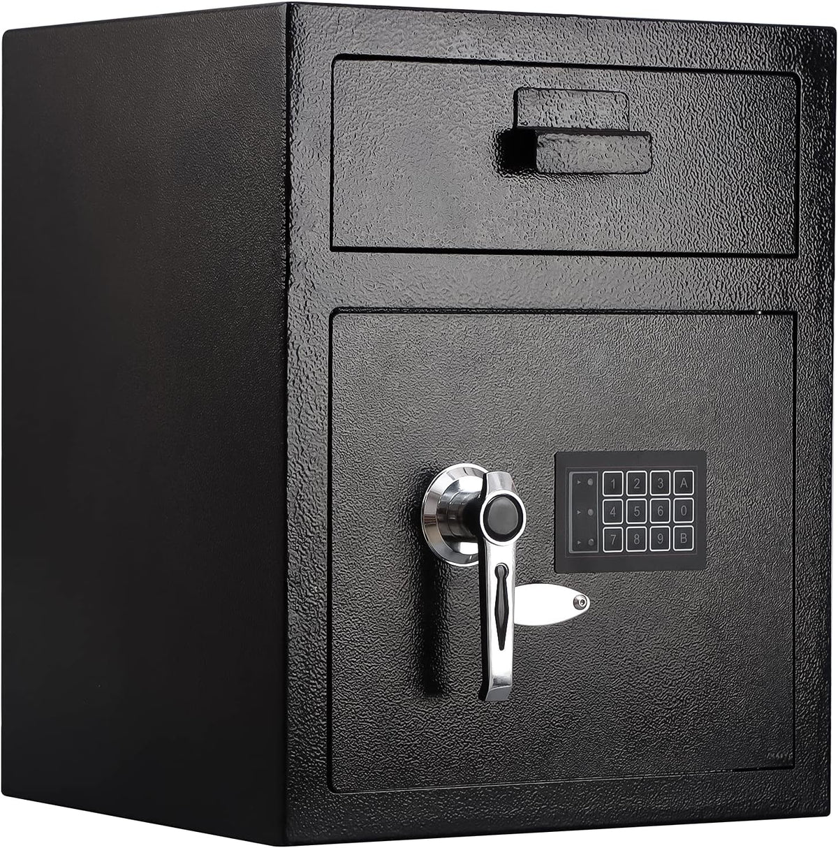 Dual Key Lock Anti-theft Drop Slot Steel Safe Matte Black F5185