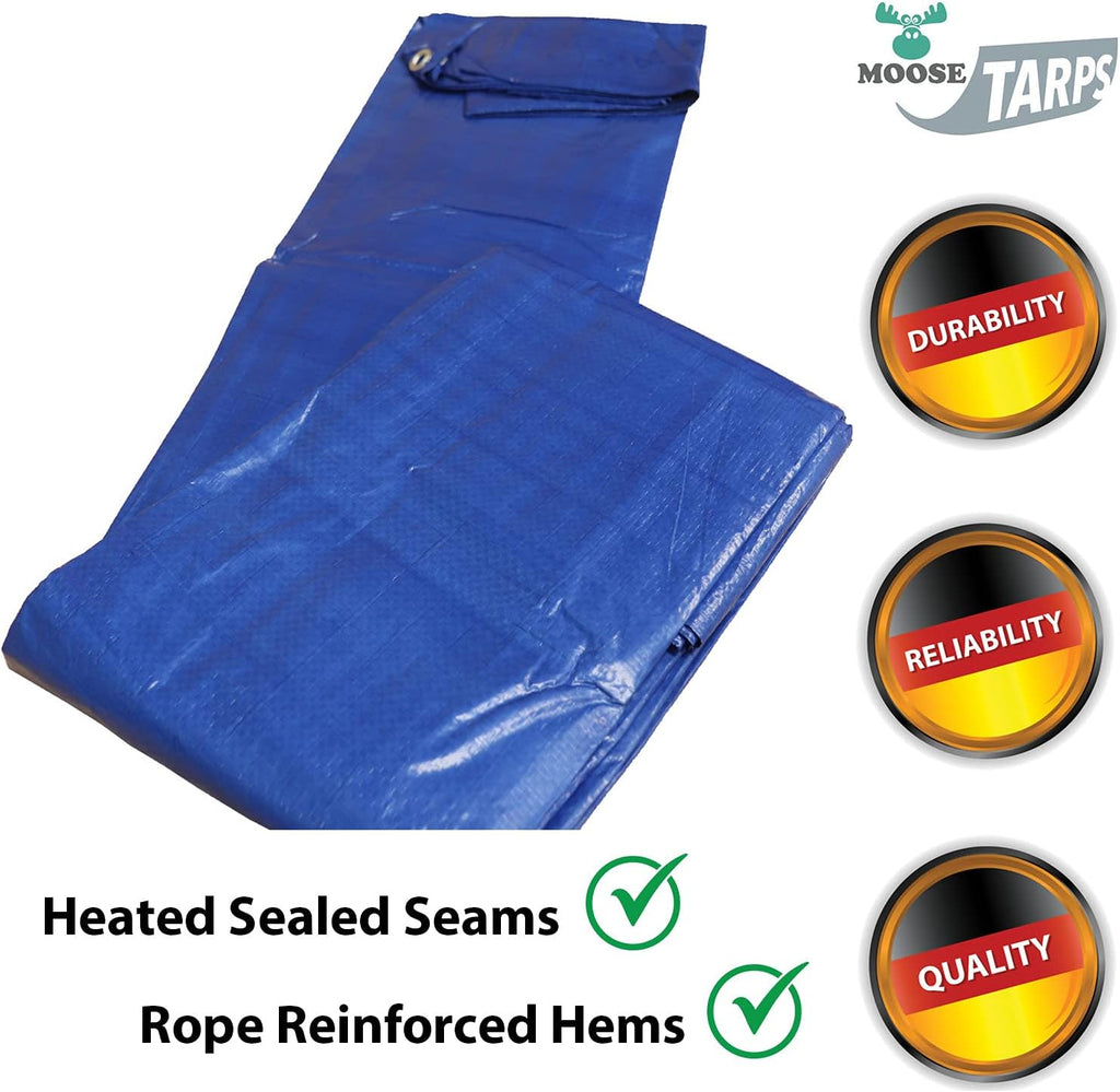 10' x 20' Water Resistant Reversible Blue/Silver Medium Duty Tarp Y582097