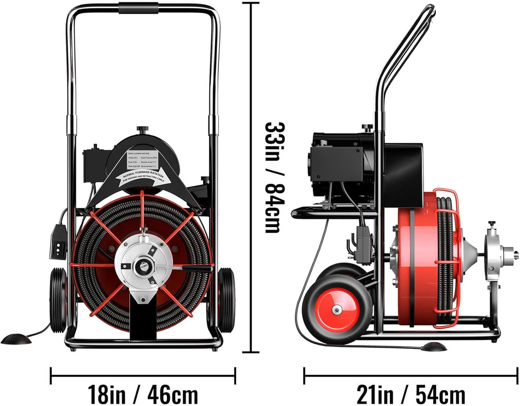 50 Ft x 1/2 Inch Portable Electric Drain Auger Cleaner O457963
