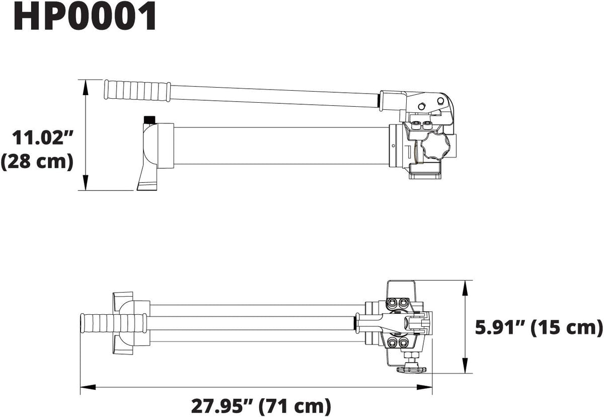 Manual Hand Hydraulic Power Pack Pump 2 Stage, Double Acting 10k psi 183 Cubic in Capacity Y841