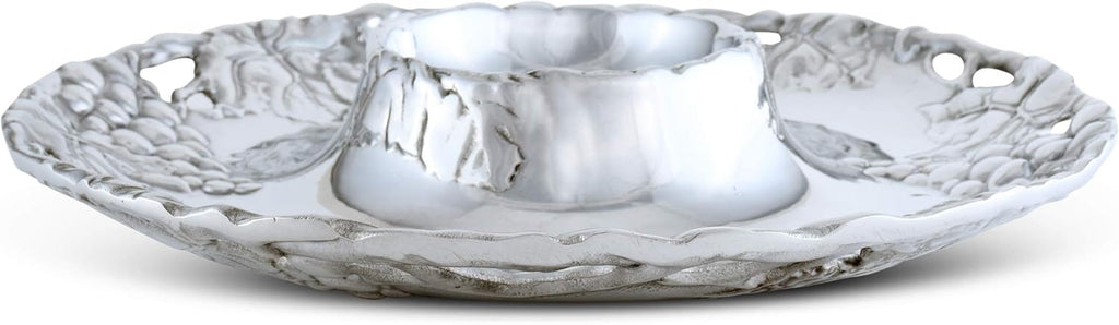 Metal Grape Chip and Dip Platter, 14 inch Diameter I961