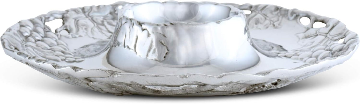 Metal Grape Chip and Dip Platter, 14 inch Diameter I961