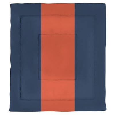 Navy/Orange Microfiber Twin XL Reversible Comforter A7498