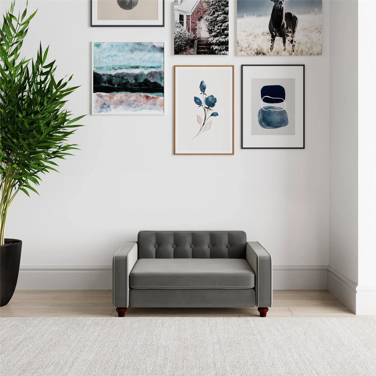 Gray Velvet Pet Sofa R877