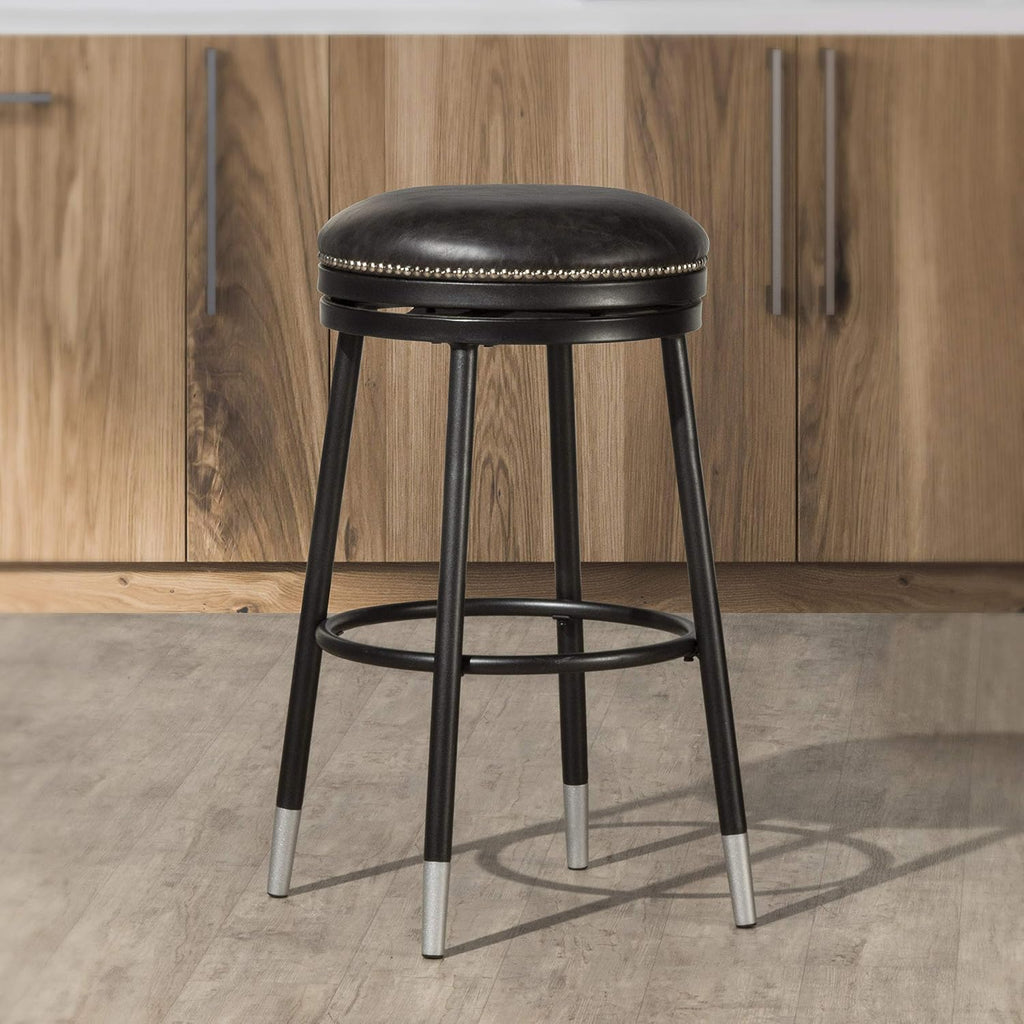 Black Metal Bar Height Stool A4154