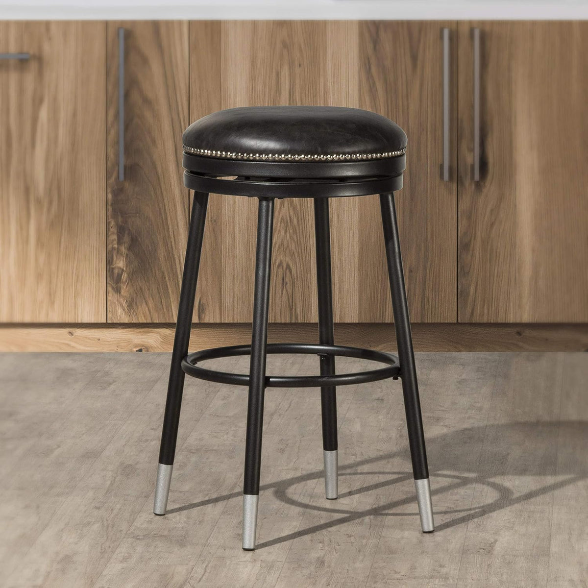Black Metal Bar Height Stool A4154