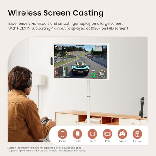 32'' UHD 4K Smart Portable TV 16(8+8) GB RAM 256GB Android 14 Y188