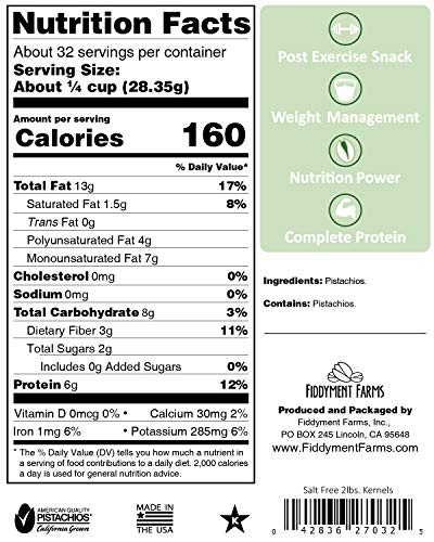 2lb Unsalted Pistachio Kernels S7636