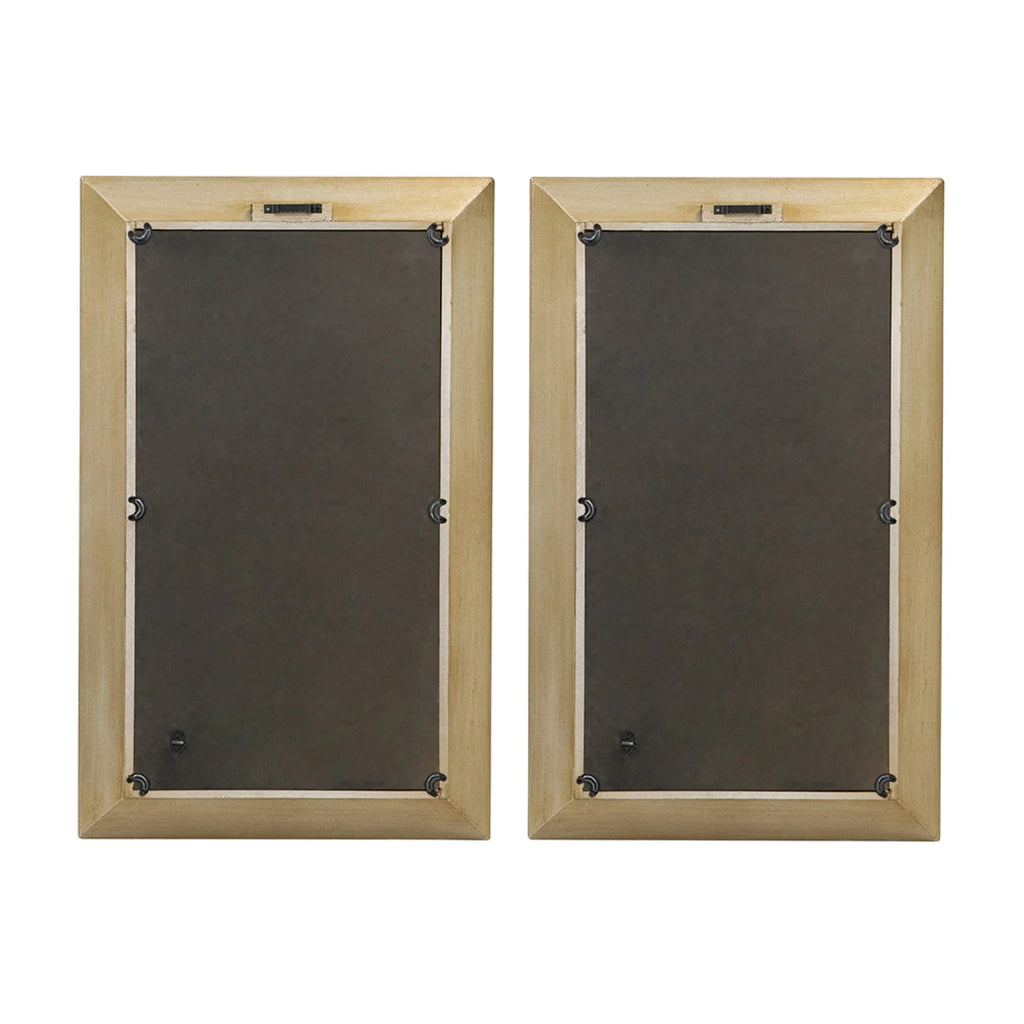 Rectangular Birds Mirror Frame Wall Art 15" x 24" 2ct Q4942