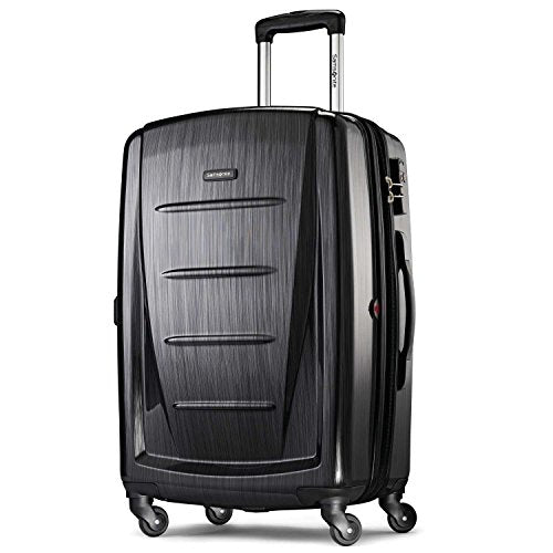 Brushed Anthracite Hardside Expandable Luggage with Spinner Wheels, Checked-Large 28-Inch U460009