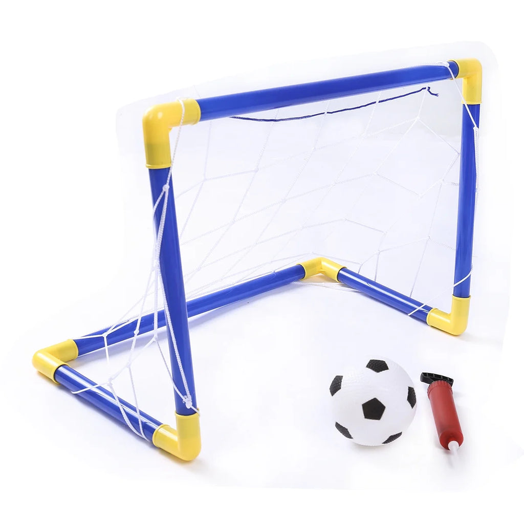Folding Mini Soccer Goal Post Net Set with Pump Plastic W762