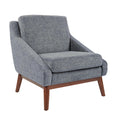 Navy Fabric Chair with Coffee Legs X8163