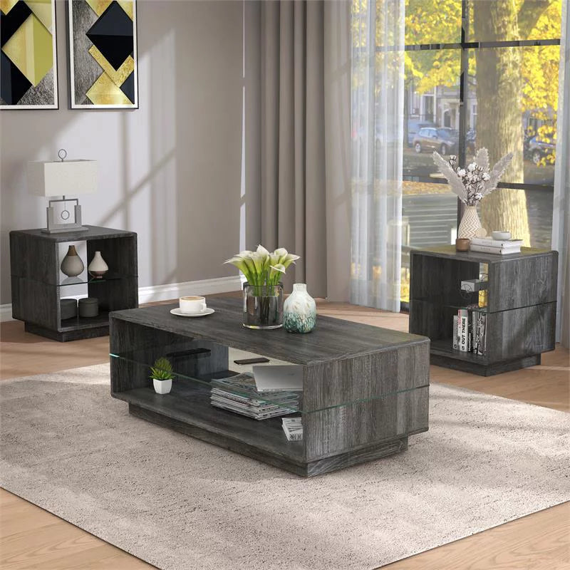 Wood 3-Piece Coffee Table Set S854