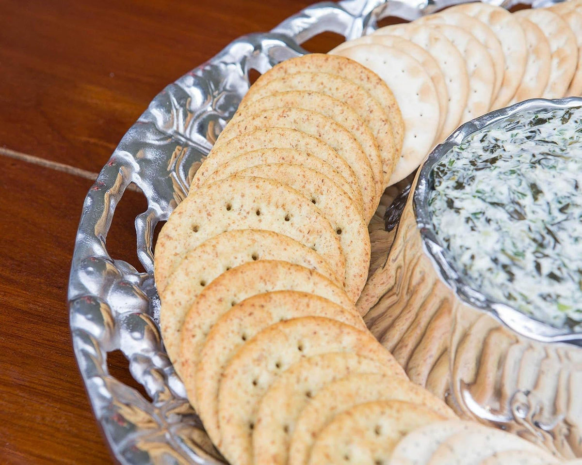 Metal Grape Chip and Dip Platter, 14 inch Diameter I961