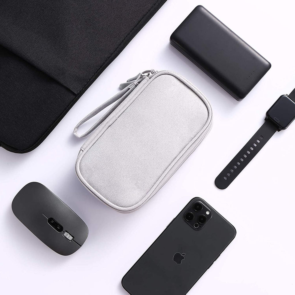 Compact Light Grey Travel Electronics Organizer Bag G612613