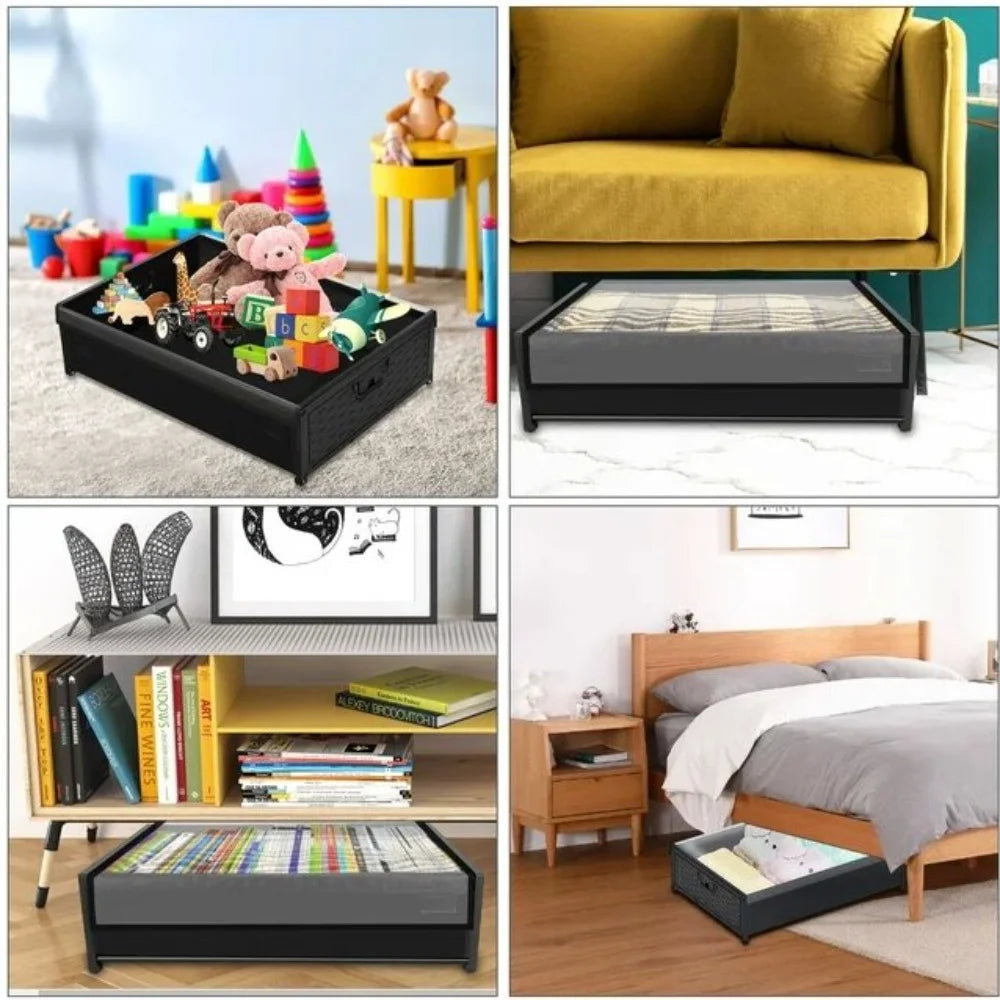 Under Bed Storage Containers with Wheels and Lid 2 Packs C711