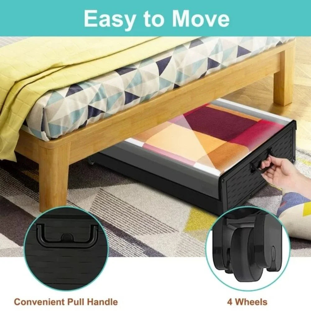 Under Bed Storage Containers with Wheels and Lid 2 Packs C711