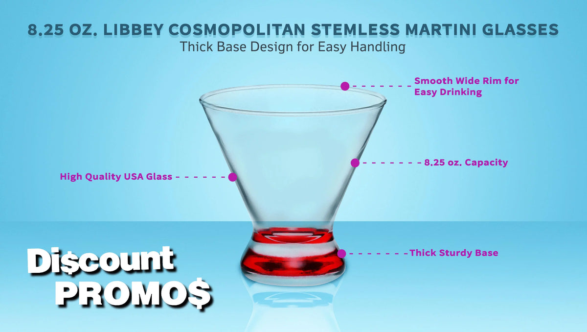 Martini Glasses 8.25 oz Set of 10 Red N433197
