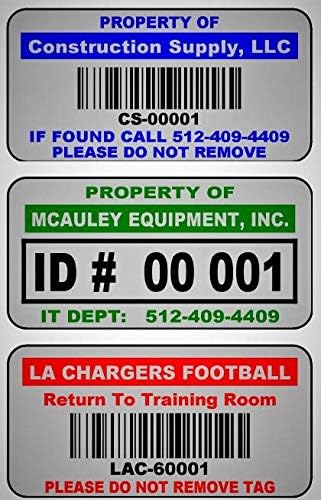 2" x 1" Heavy Duty Metalized Polyester Asset Tags with 3M Adhesive, Quantity 1000, RED, Pack of 2 B319