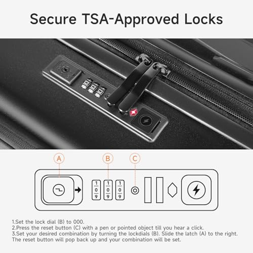 20 Inch Expandable Softside Suitcase with USB Port & TSA Lock Y393963