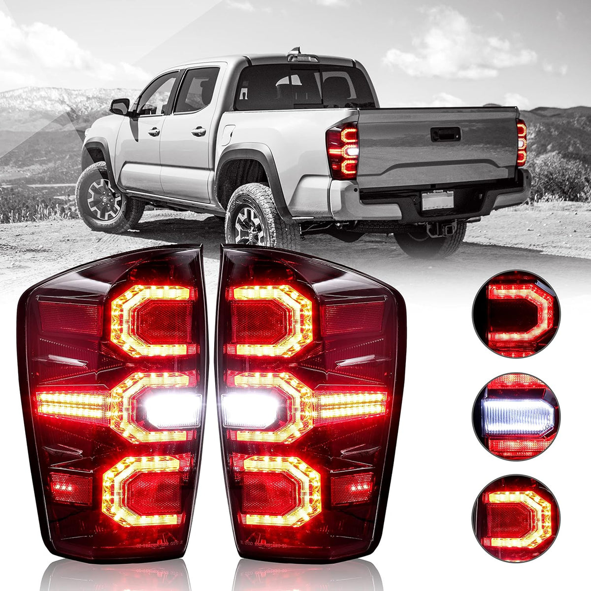 Tail Light for 2016-2021 Toyota Tacoma LED Clear Lens A972972