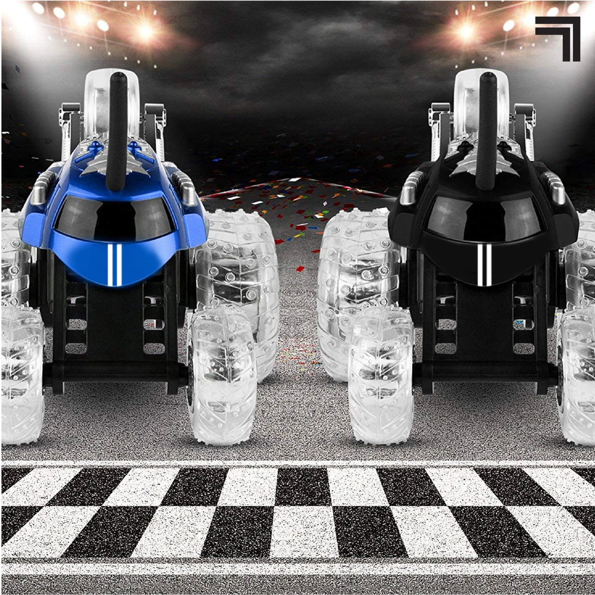 Red Remote Control 360 Spinning Car 2 pcs Q7865