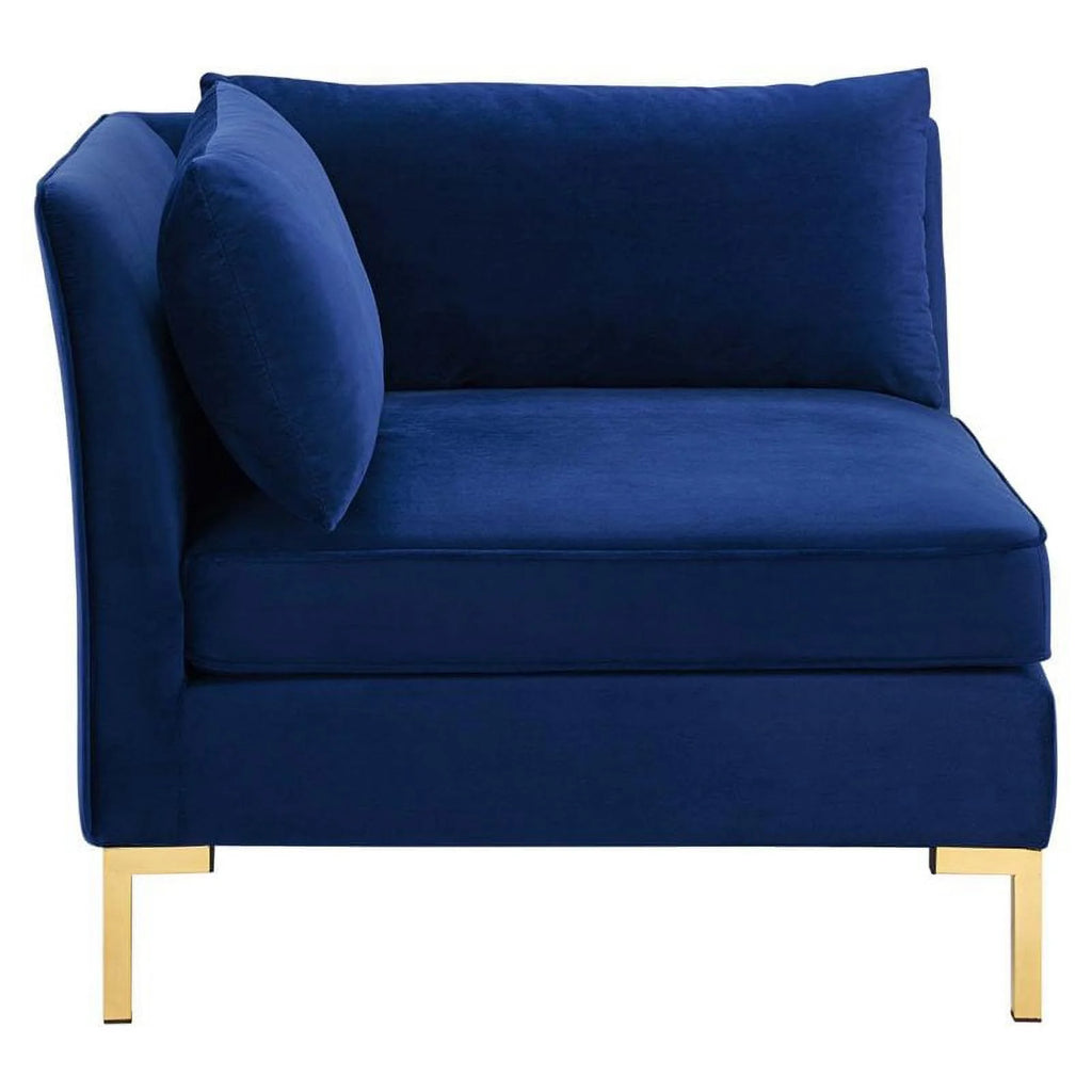 Navy Velvet Upholstered Corner Sectional Chair C183