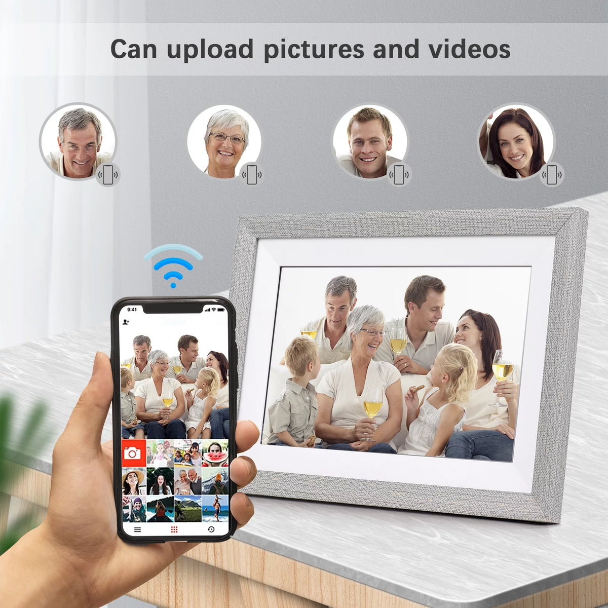 WiFi Digital Photo Frame 10.1-Inch TFT Screen 16GB Storage E761251