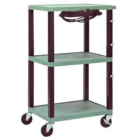 2-Shelf AV Cart with Cabinet, Black A312