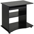 Black Mobile Computer Desk with Keyboard Tray Q215