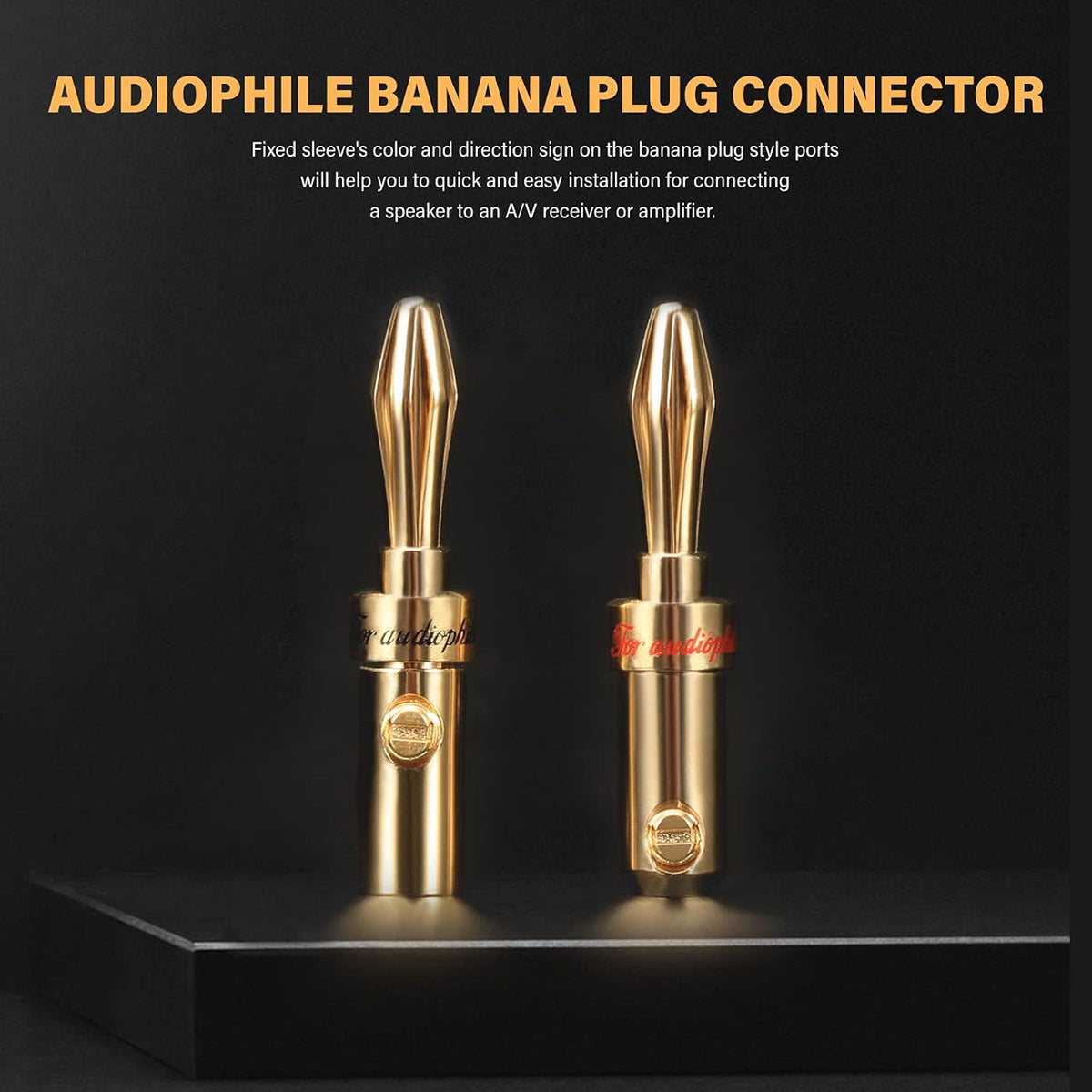 13AWG Oxygen-Free Copper Speaker Cables with Banana Plug Tips C444716