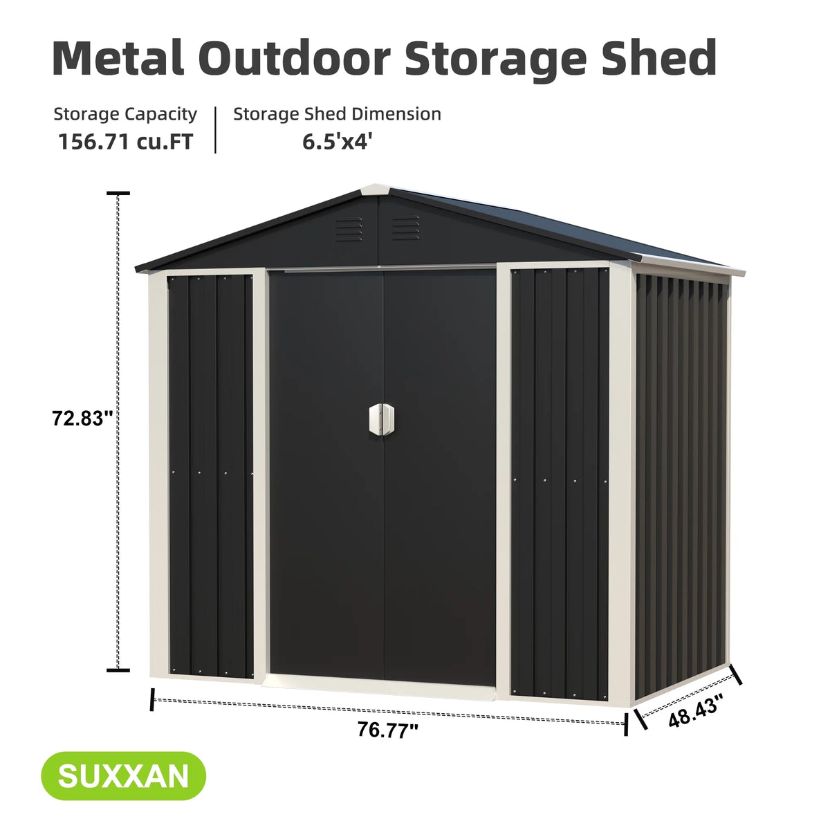 Metal Outdoor Storage Shed with Sliding Door X6757