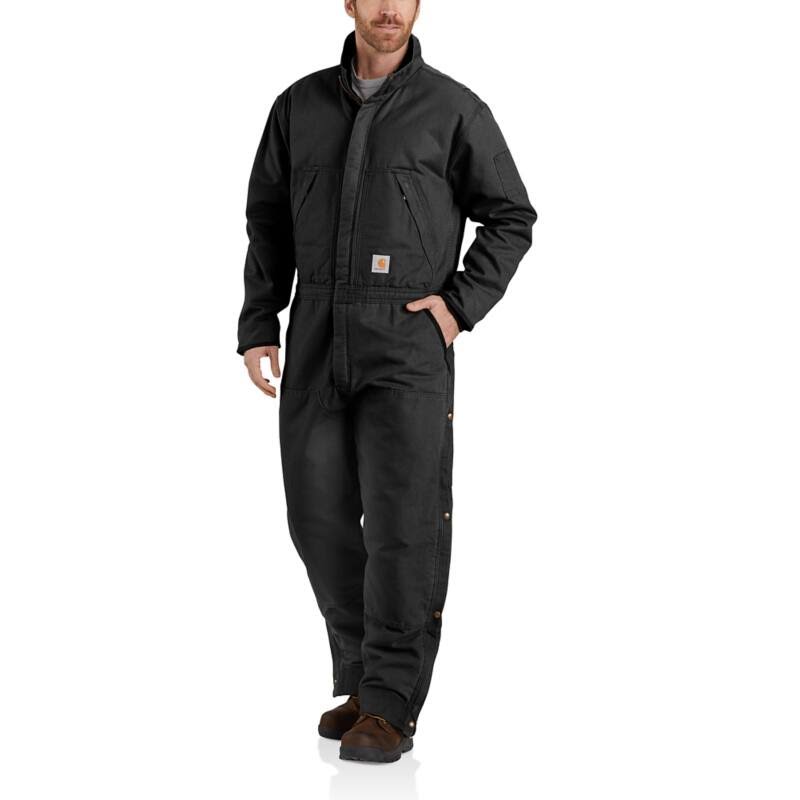 Brown Loose Fit Washed Duck Insulated Coverall F750882