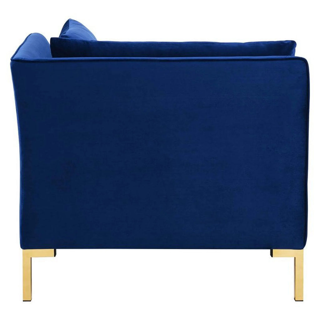Navy Velvet Upholstered Corner Sectional Chair C183