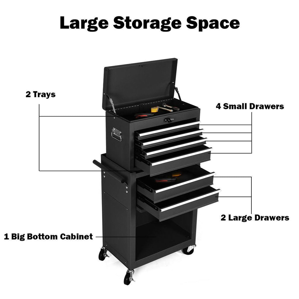 Black Rolling Storage Cabinet Toolbox Z456270