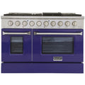 48 Pro-Style Natural Gas Dual Fuel Range with 4 Burners in Blue L1039