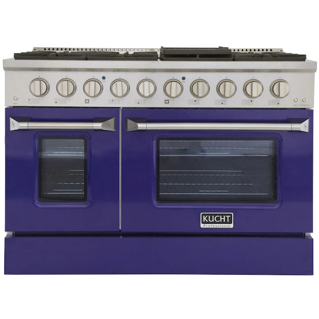 48 Pro-Style Natural Gas Dual Fuel Range with 4 Burners in Blue L1039