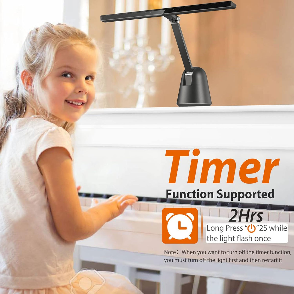55'' 12W LED Dimmable Piano Lamp X8657
