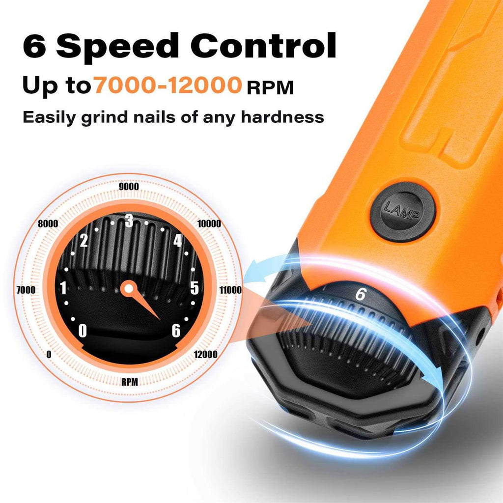 6-Speed Rechargeable Electric Dog Nail Grinder V3474