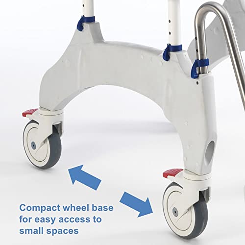 Shower and Commode Chair with Collection Pan, Lid and Pan Support Guide Rail B2358