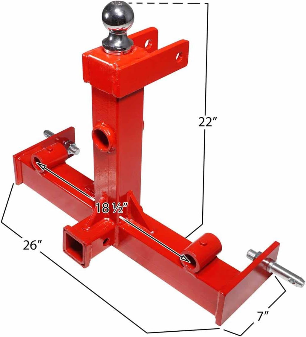 3 Pt Cat 1 Tractor Receiver Hitch with Hay Spear and 2 Stabilizers C532