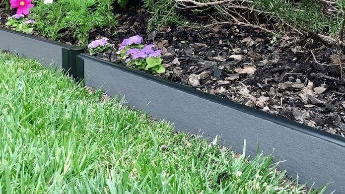 Weathered Wood Composite Landscape Edging Kit - 16 x 1 inch Straight, Gray D602746