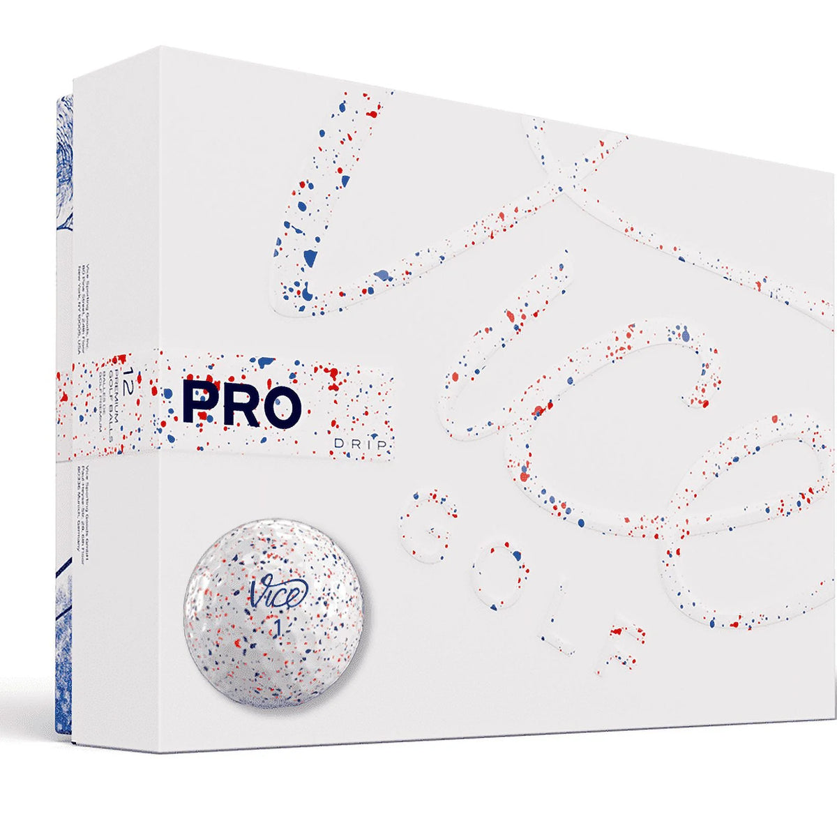 Pro Red & Blue Drip Golf Balls - 1 Dozen B7158