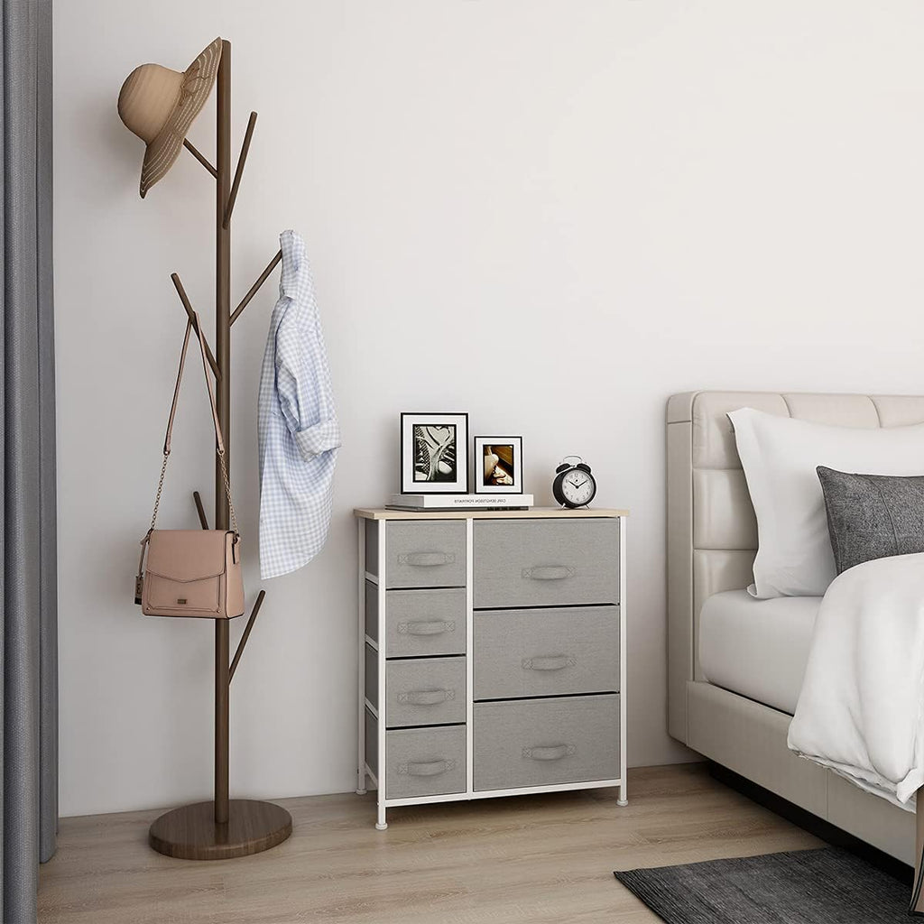 8 Drawer Fabric Dresser with Wooden Top H94617