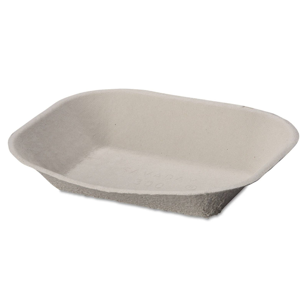 Molded Fiber Food Tray White X8839