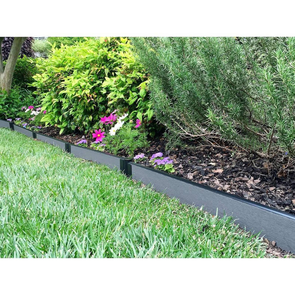 Weathered Wood Composite Landscape Edging Kit - 16 x 1 inch Straight, Gray D602746