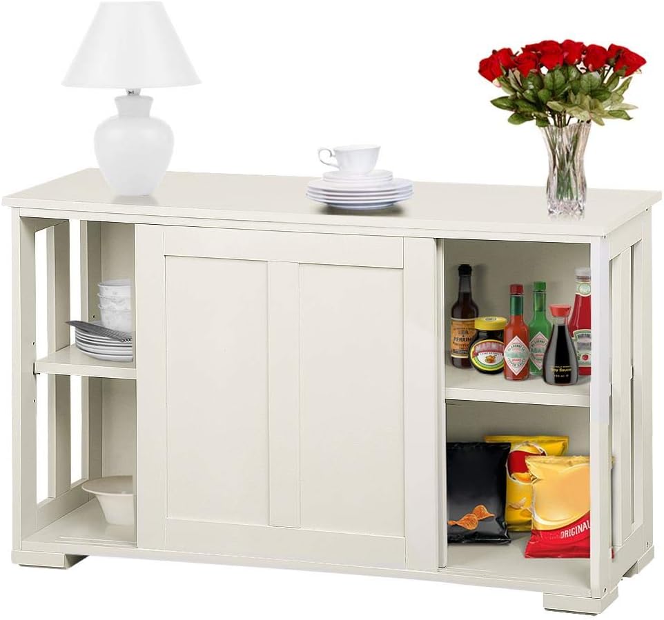 Black Buffet Sideboard with Sliding Door and Adjustable Shelf K852