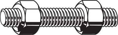 Threaded Stud, Plain, 1-7/8-8X15-1/2, PK3 O2825
