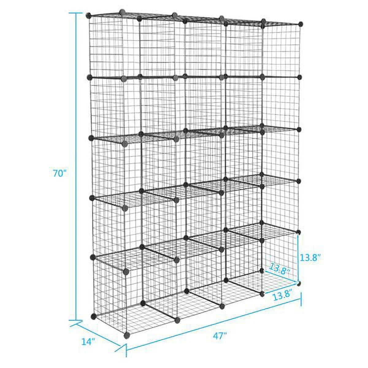 20-Cube Metal Grid Storage Shelves Organizer Bookcase S662