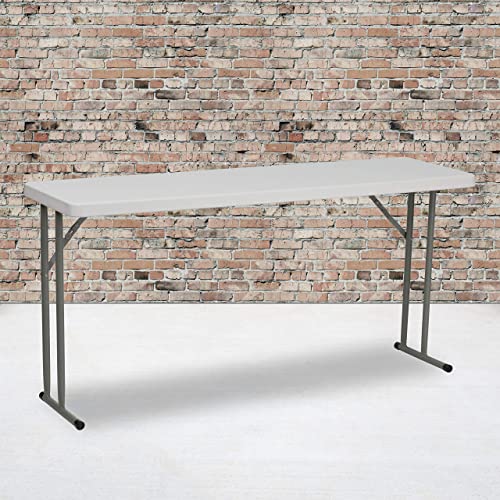 5' White Plastic Folding Training Table Y74368
